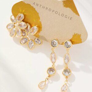 Anthropologie Crystal Fete Earrings, Set of 2